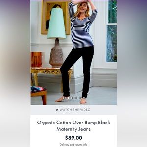 Seraphine organic cotton over bump black maternity jeans